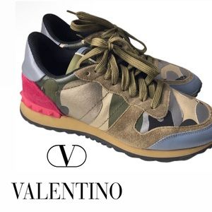 Valentino Garavani Rockrunner Leather Trainers Sneakers